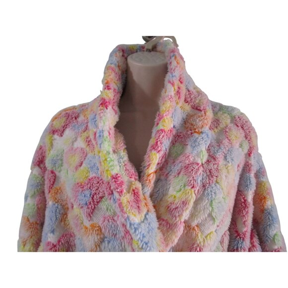 Aegean Apparel Plush Heart Sculpted Bathrobe S/M Multicolor Vintage Turkey GUC - Picture 12 of 16